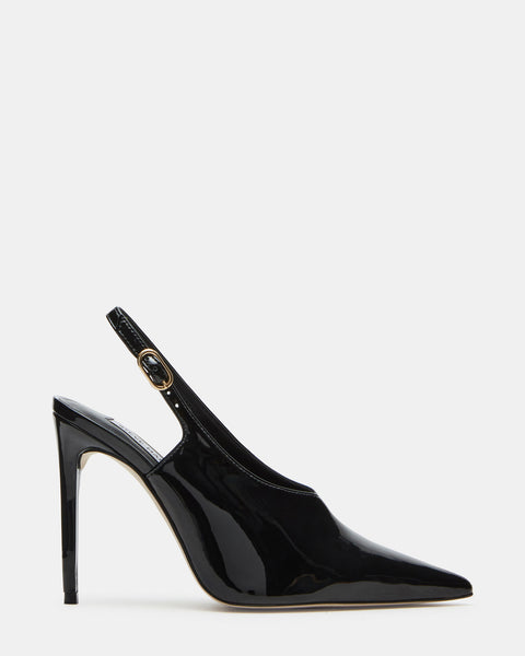 KAYLAN Black Patent Pointed Toe Slingback | Women's Heels – Steve Madden