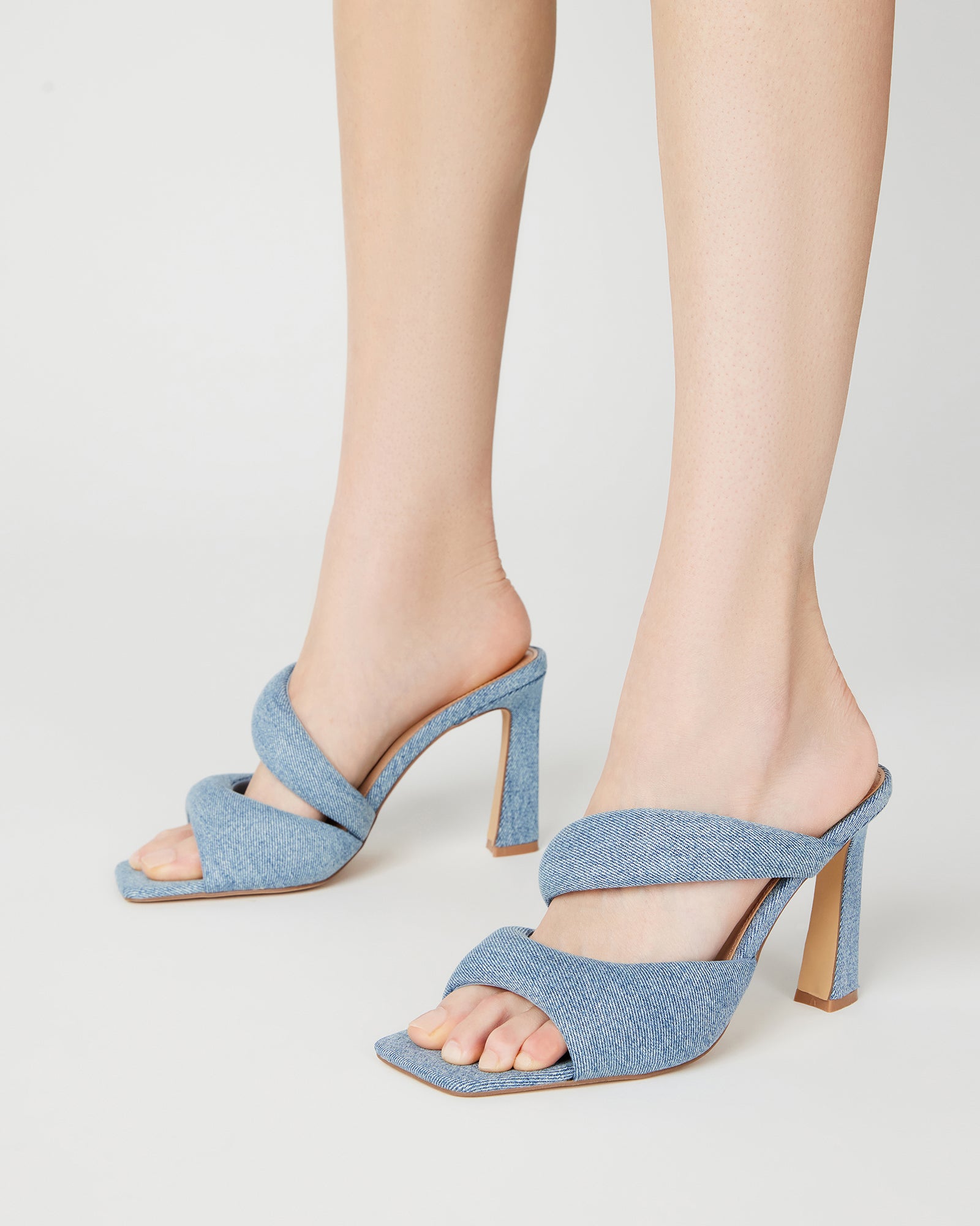 KLOSS Denim Fabric Tubular Square Toe Mule | Women's Heels – Steve Madden