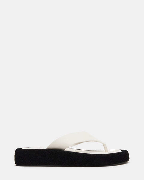 KYLEN White Leather Thong Slide Sandal | Women's Sandals – Steve Madden
