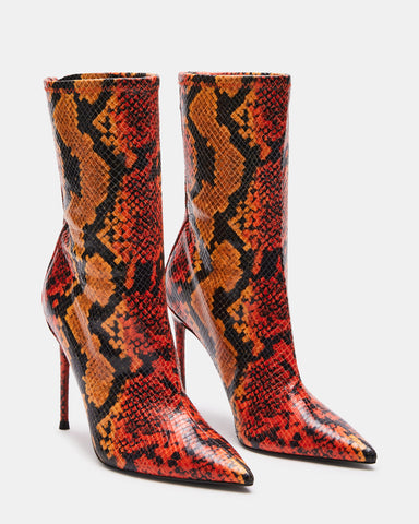 Orange 2025 snakeskin boots