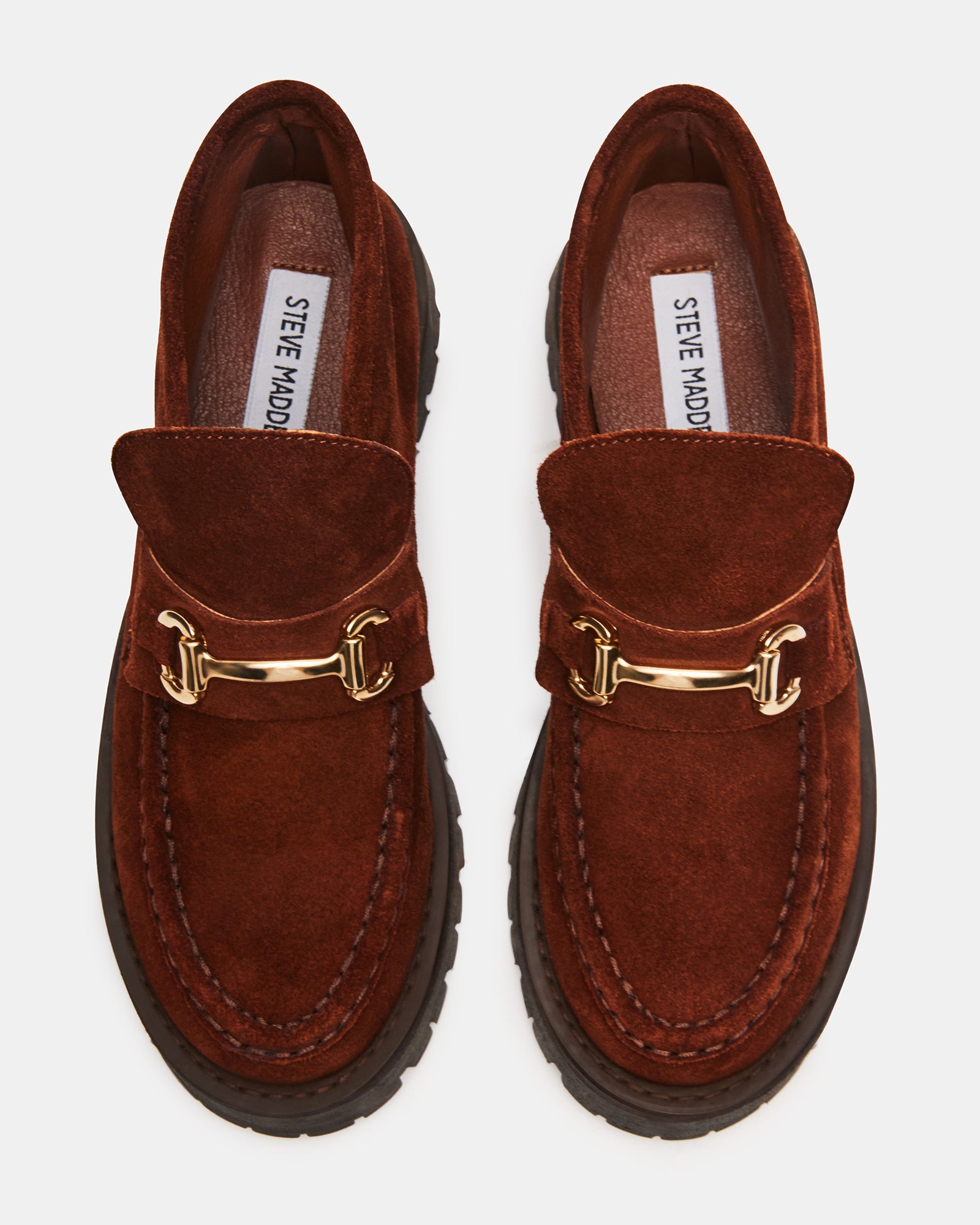 LANDER Chestnut Suede Lug Sole Loafer Women's Loafers Steve Madden