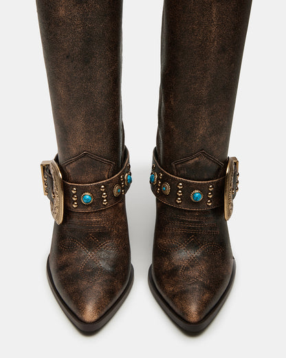 LASSO BUCKLE BROWN DISTRESSED