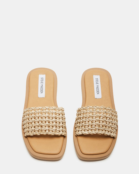 LAURA Gold Multi Slide Sandal | Women's Sandals – Steve Madden