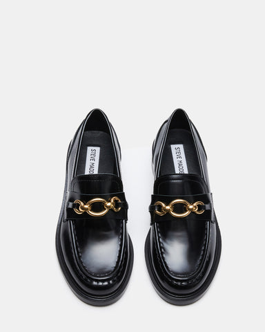 MEADOW LOAFERS WITH PATENT LEATHER CHAIN Woman Black 2113697247714