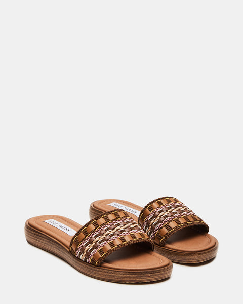 LUELLA Multi Raffia Slide Sandal | Women's Sandals – Steve Madden