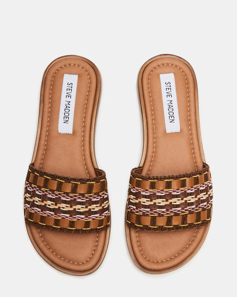 LUELLA Multi Raffia Slide Sandal | Women's Sandals – Steve Madden