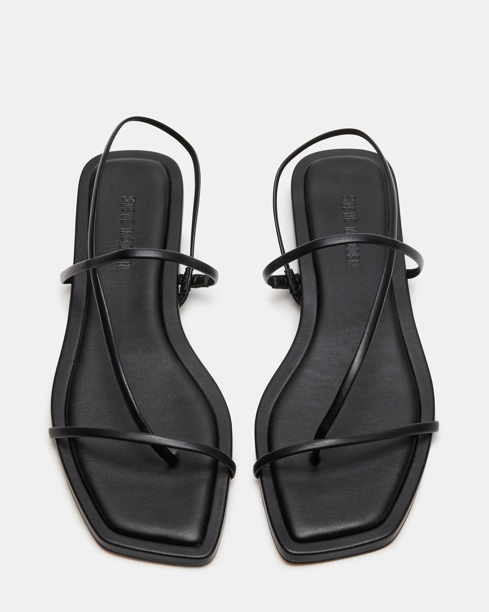 LYNLEY Black Strappy Square Toe Sandal | Women's Sandals – Steve Madden
