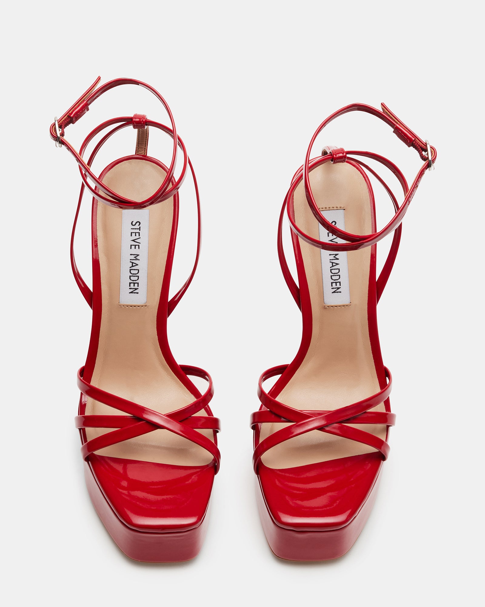 MARCITA Red Patent Ultra Platform Strappy Heel | Women's Heels – Steve ...