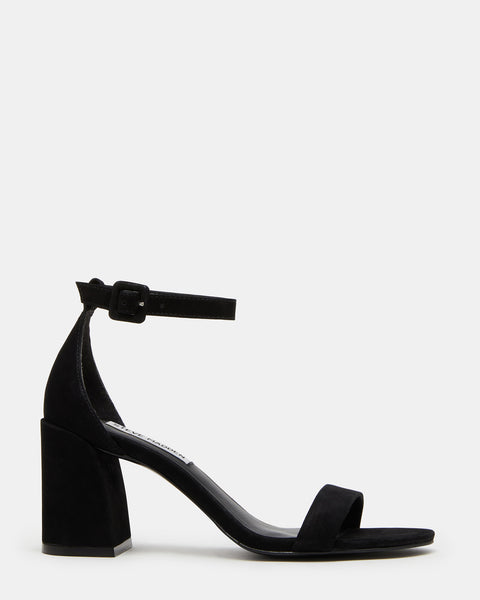MATTY Black Nubuck Block Heel Sandal | Women's Heels – Steve Madden