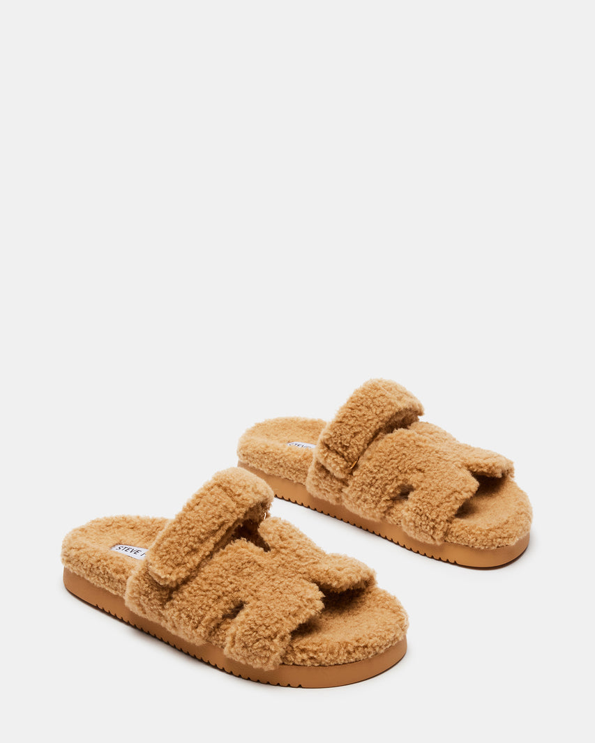 MAYVEN FAUX SHEARLING CAMEL FABRIC