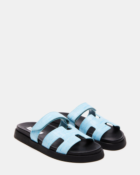 MAYVEN Blue Crocodile Flatform Slide Sandal | Women's Sandals – Steve ...