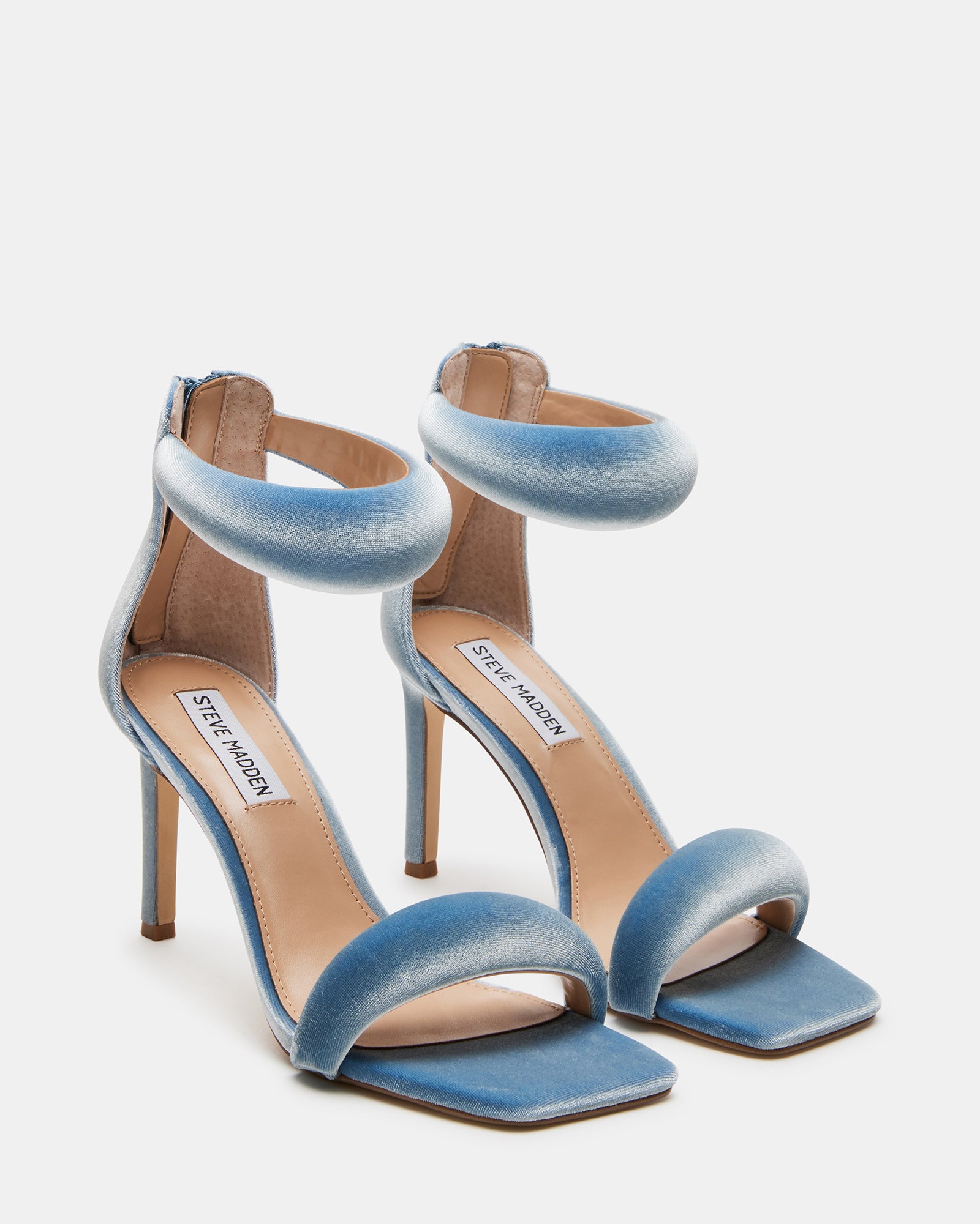 PARTAY Velvet Light Blue Square Toe Heel | Women's Heels – Steve Madden