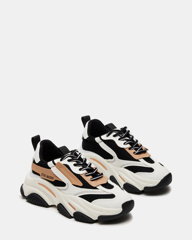 Steve Madden Possession multi panel chunky sneakers in tan mix