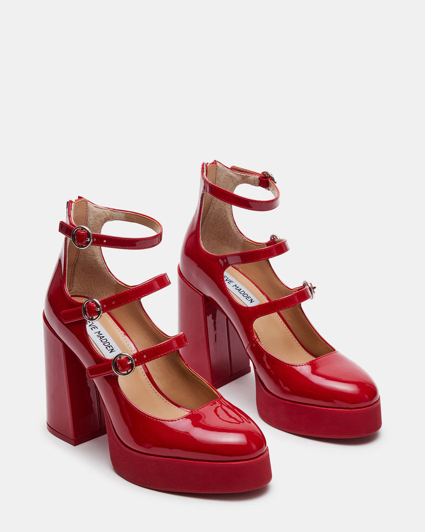 QUAD RED PATENT