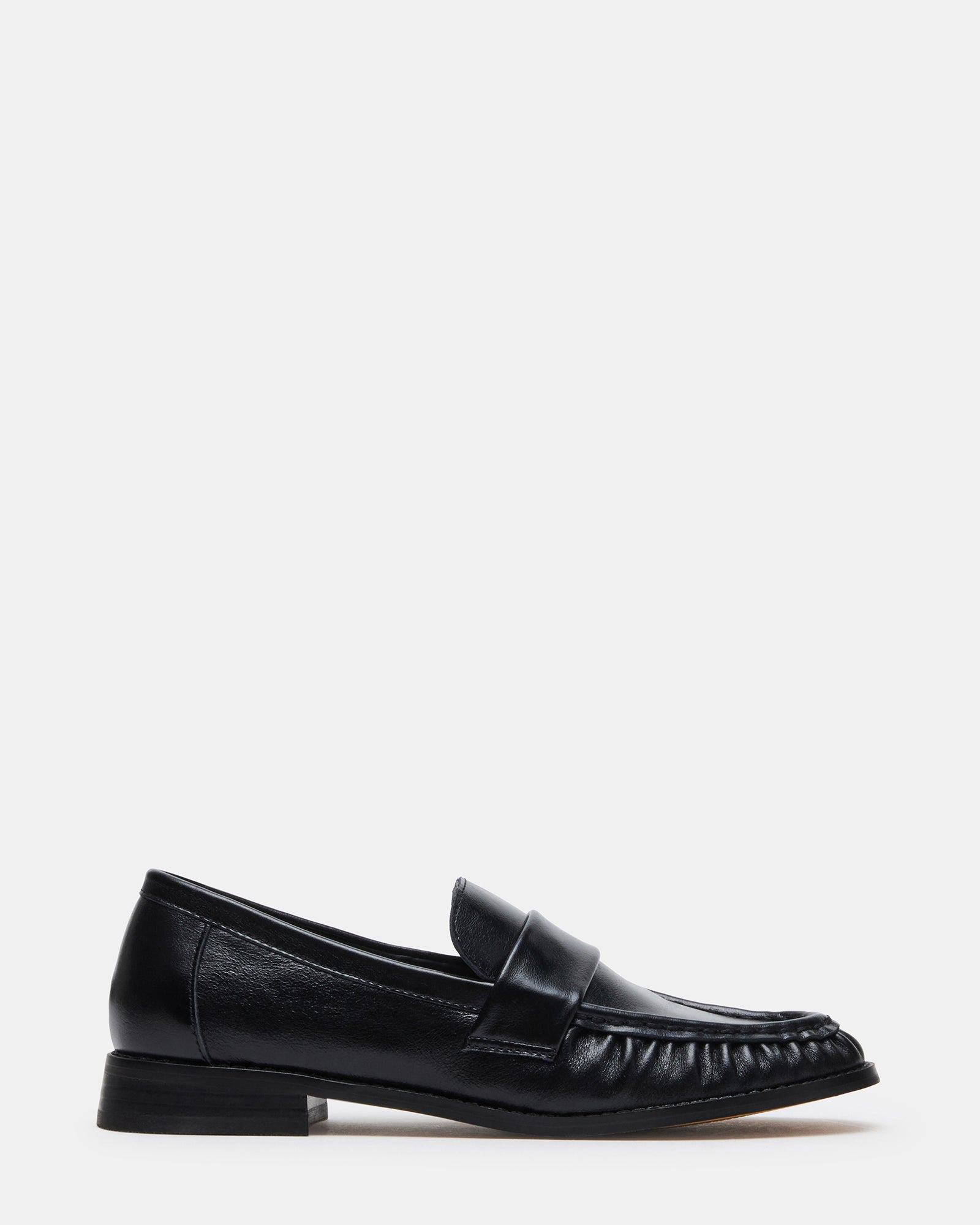 RIDLEY Black Leather Tailored Loafer | Women's Loafers – Steve Madden