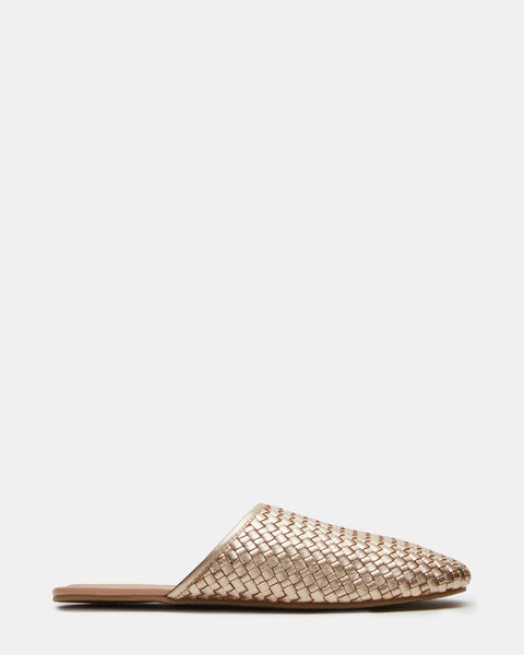 SALLIE Gold Leather Slip-On Flat | Women's Flats – Steve Madden