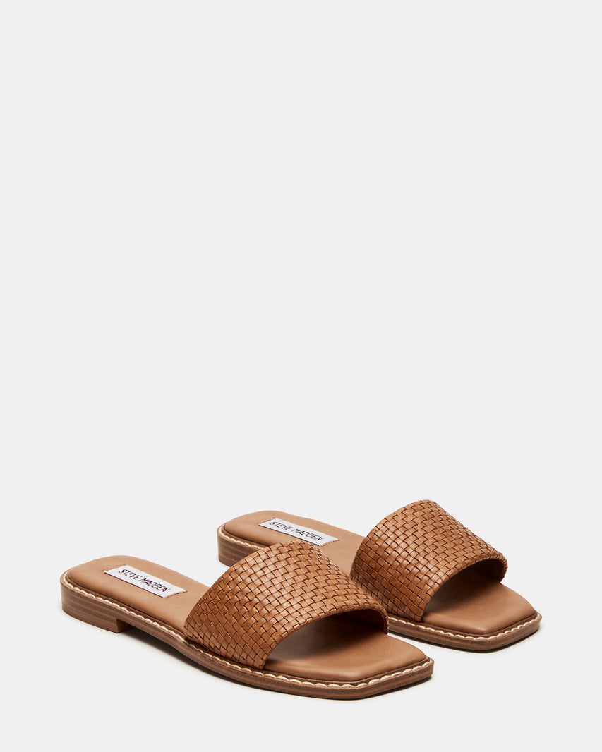 SANDRA WOVEN TAN LEATHER