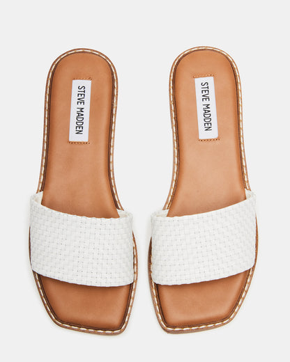 SANDRA WOVEN WHITE LEATHER