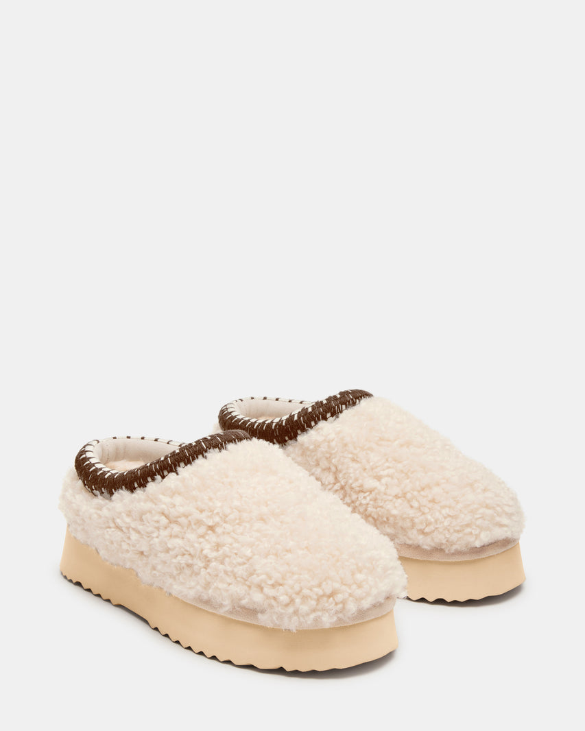 SELENA FAUX SHEARLING NATURAL