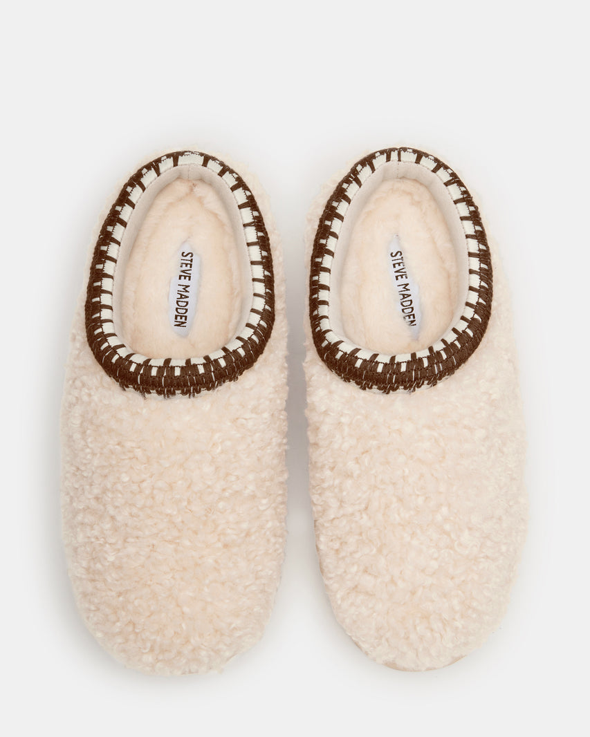 SELENA FAUX SHEARLING NATURAL