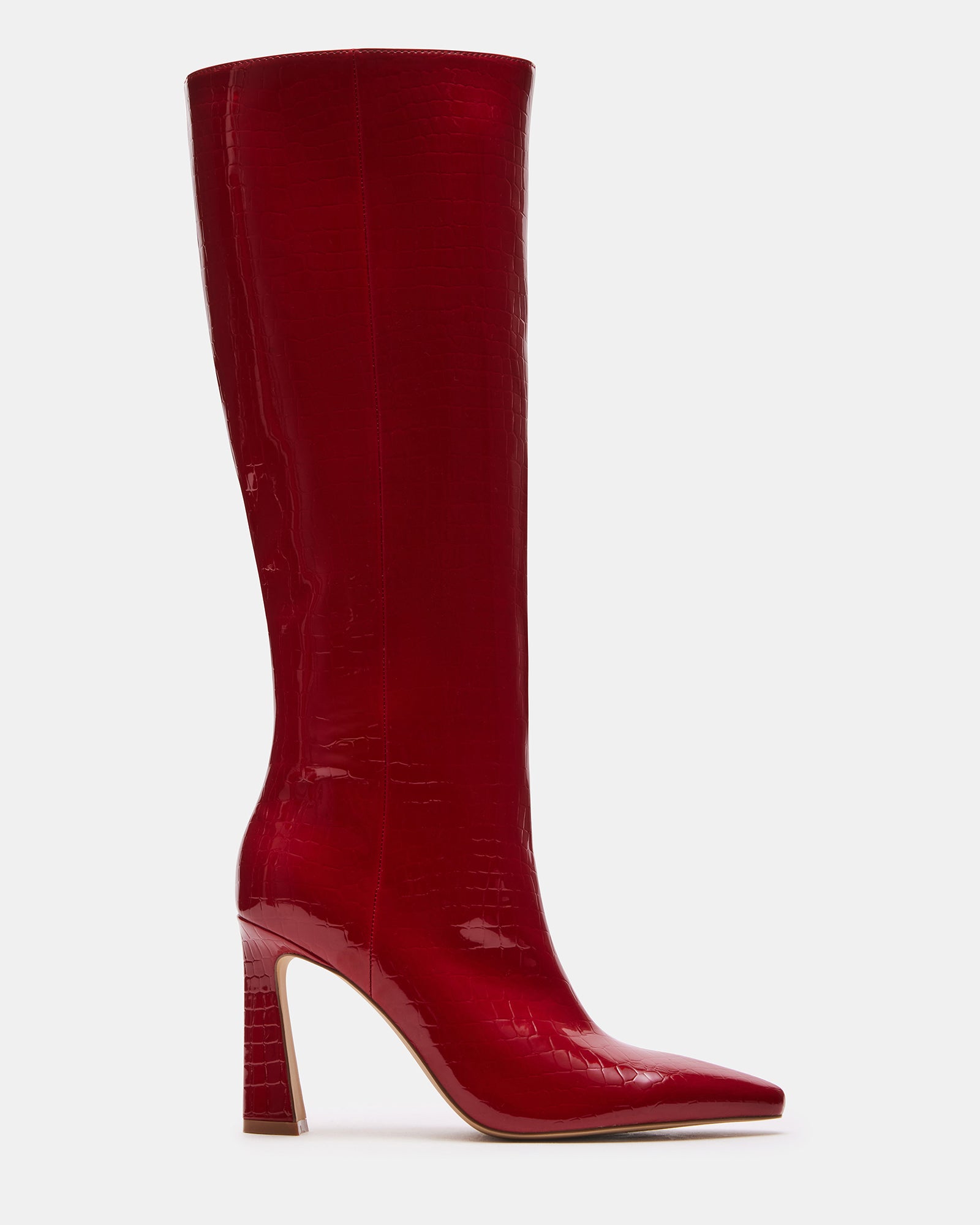 Red Patent Knee High Boot, Shoes