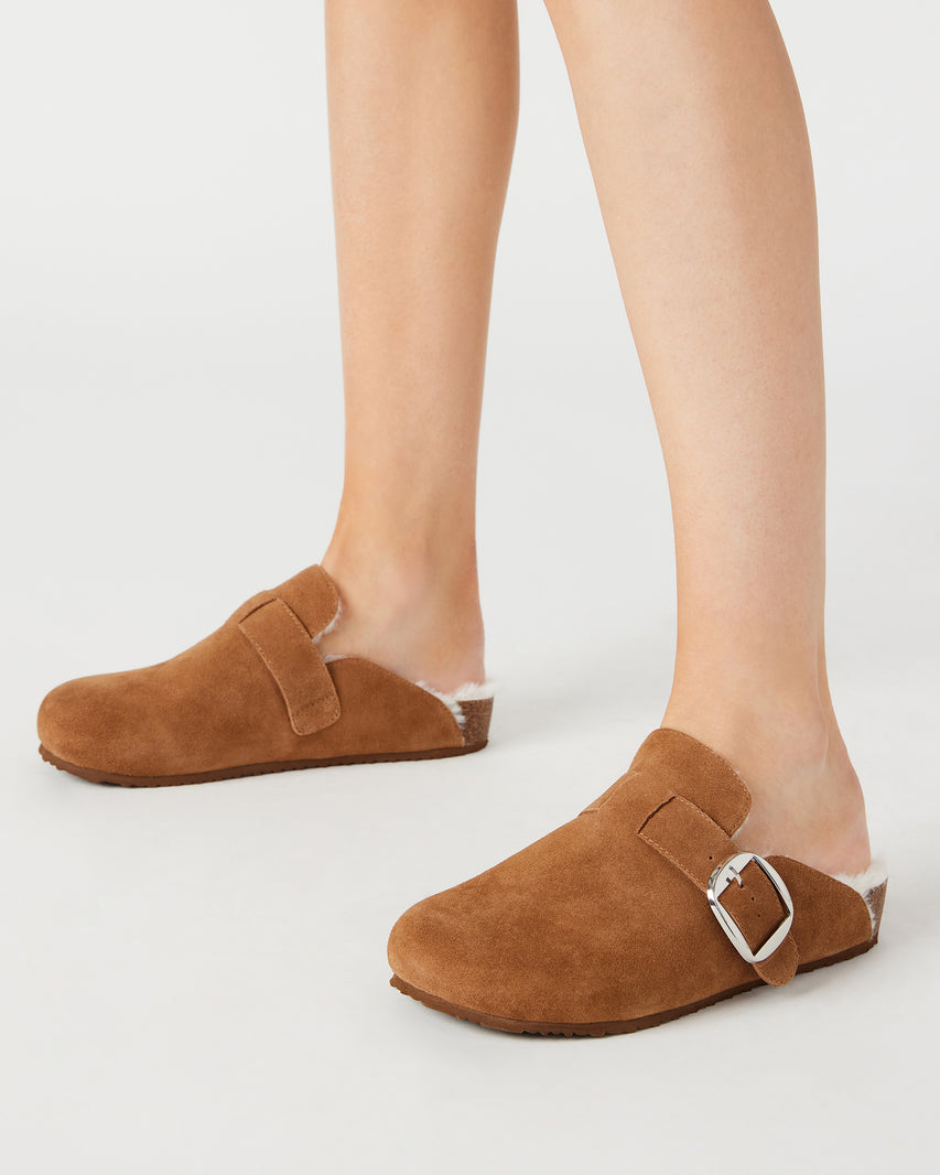 SAM FAUX FUR TAN SUEDE