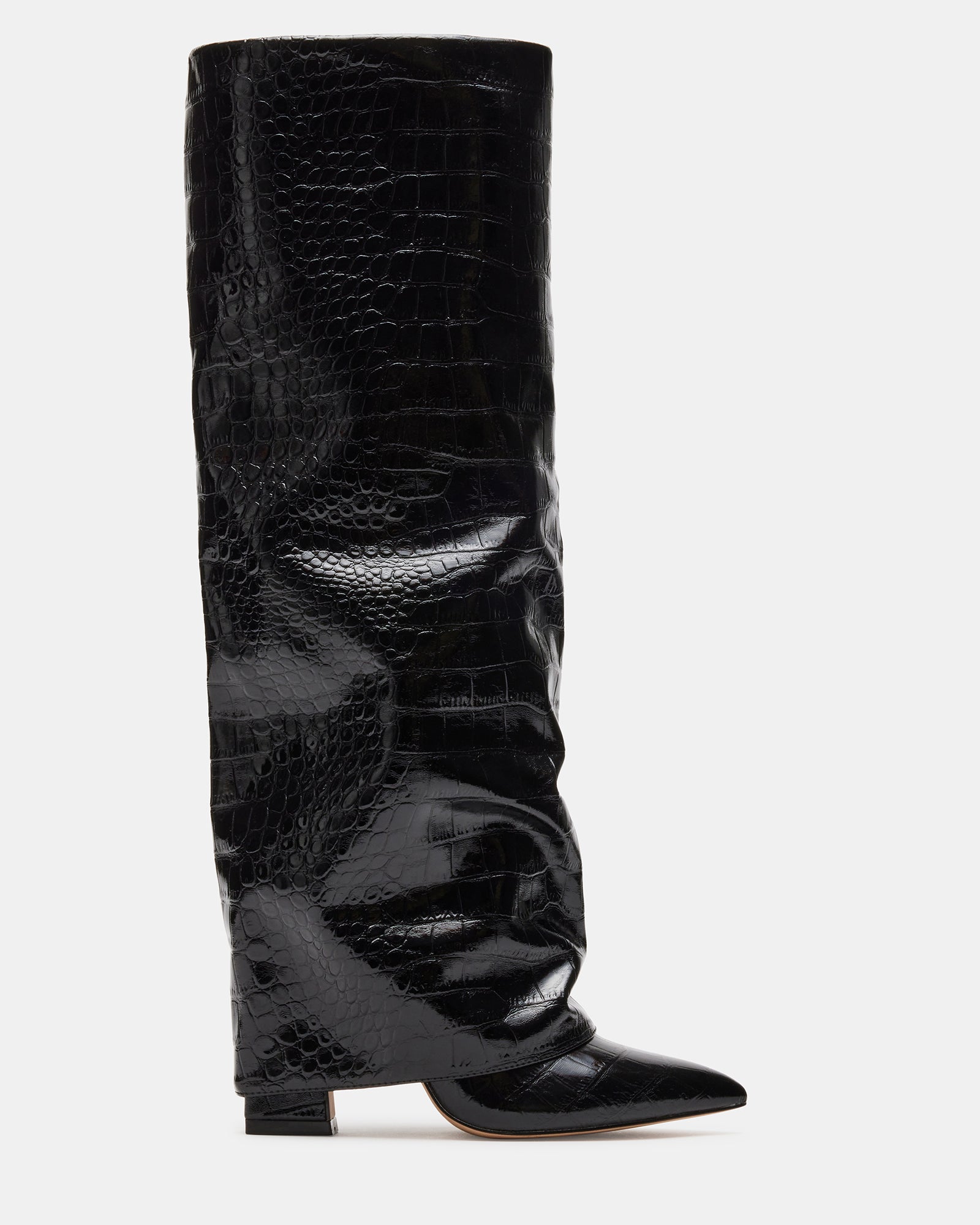 KATHLEEN Black Leather Knee High Boot  Women's Leather Boots – Steve Madden