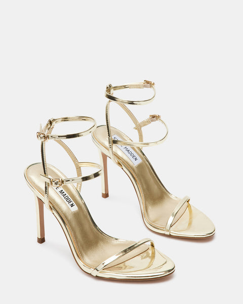 THERESA Champagne Strappy Heeled Sandal | Women's Heels – Steve Madden