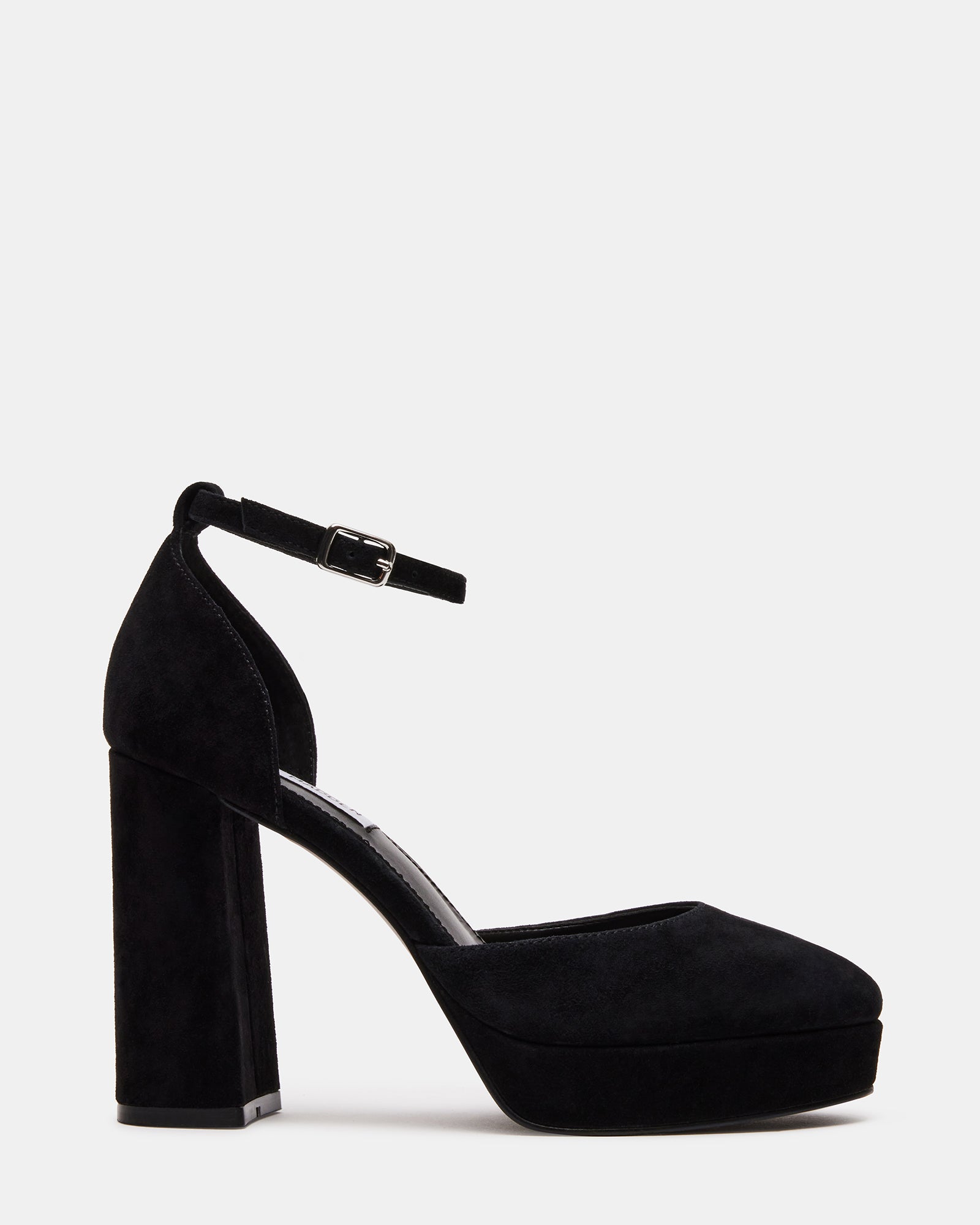 Buy Rocia Black suede thick strap block heels for Women Online at Regal  Shoes |1273497