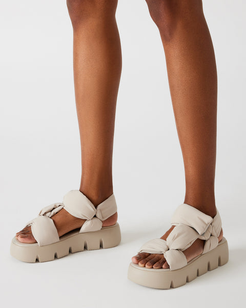 XANDRA Taupe Puffed Flatform Sandal | Women's Sandal – Steve Madden