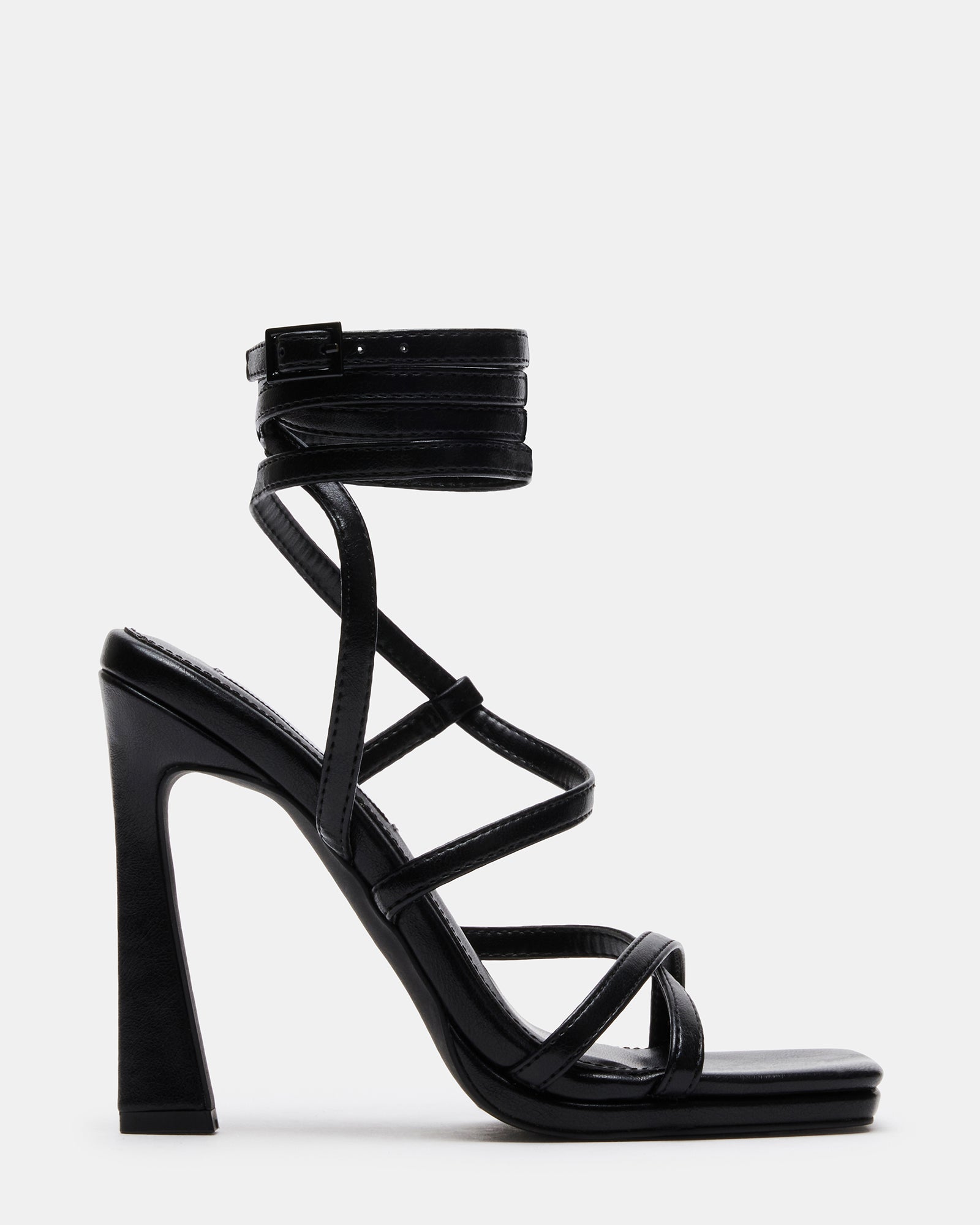Black Strappy Sandals By Iced Black Silver – Onex Shoes