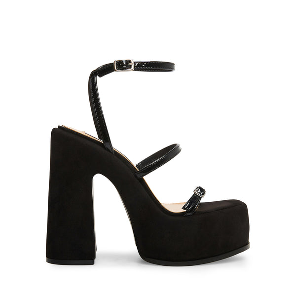 ERICA Black Strappy Platform Block Heel | Women's Platforms – Steve Madden