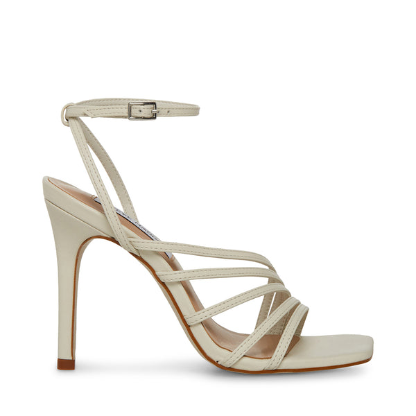 KAMILA White Leather Strappy Square Toe Heel | Women's Heels – Steve Madden