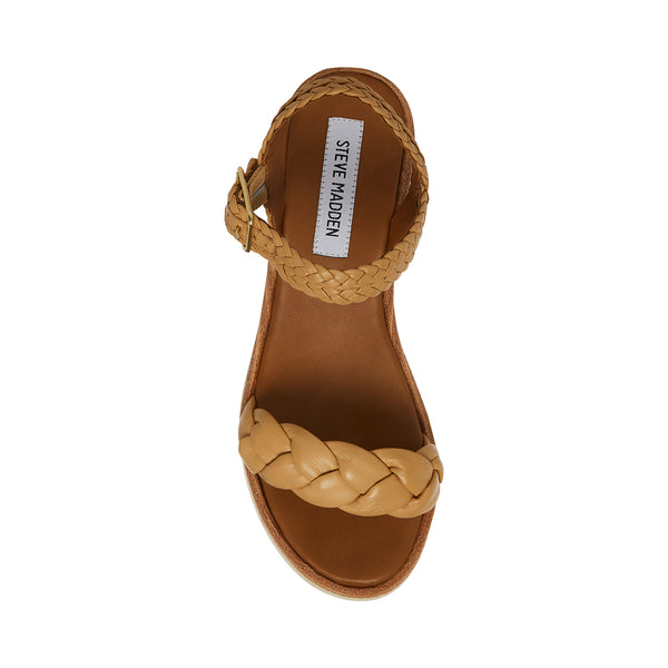 LARSEN Tan Leather Platform Sandal | Women's Sandals – Steve Madden